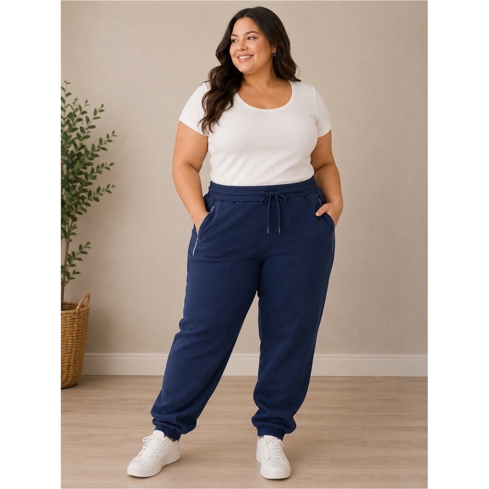 Blue Ice Premium Navy Blue Jogger Sweatpants Women 2XL NWT Zipper Pockets